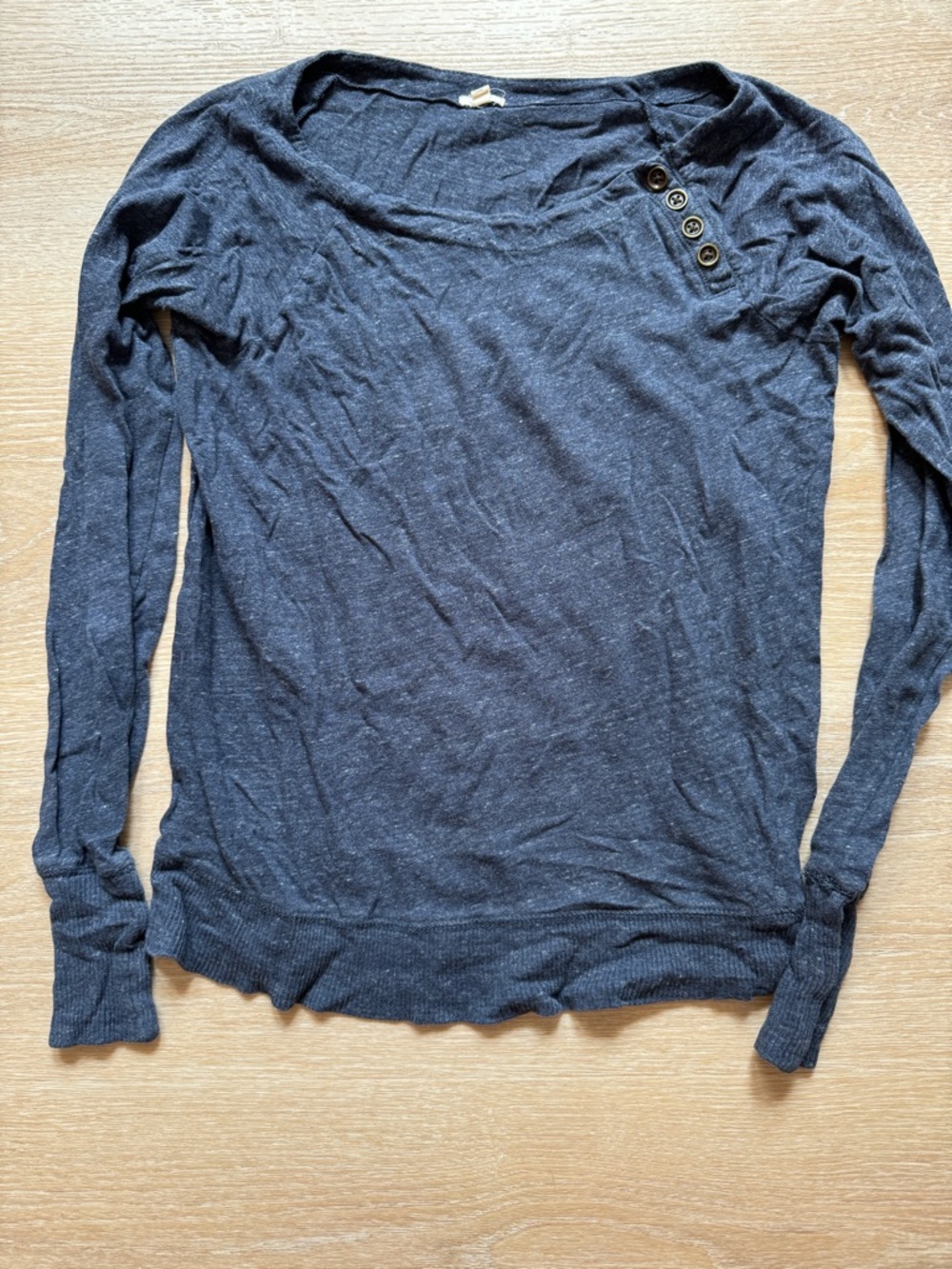 J Crew Blue Wide Neck Shirt (runs large)